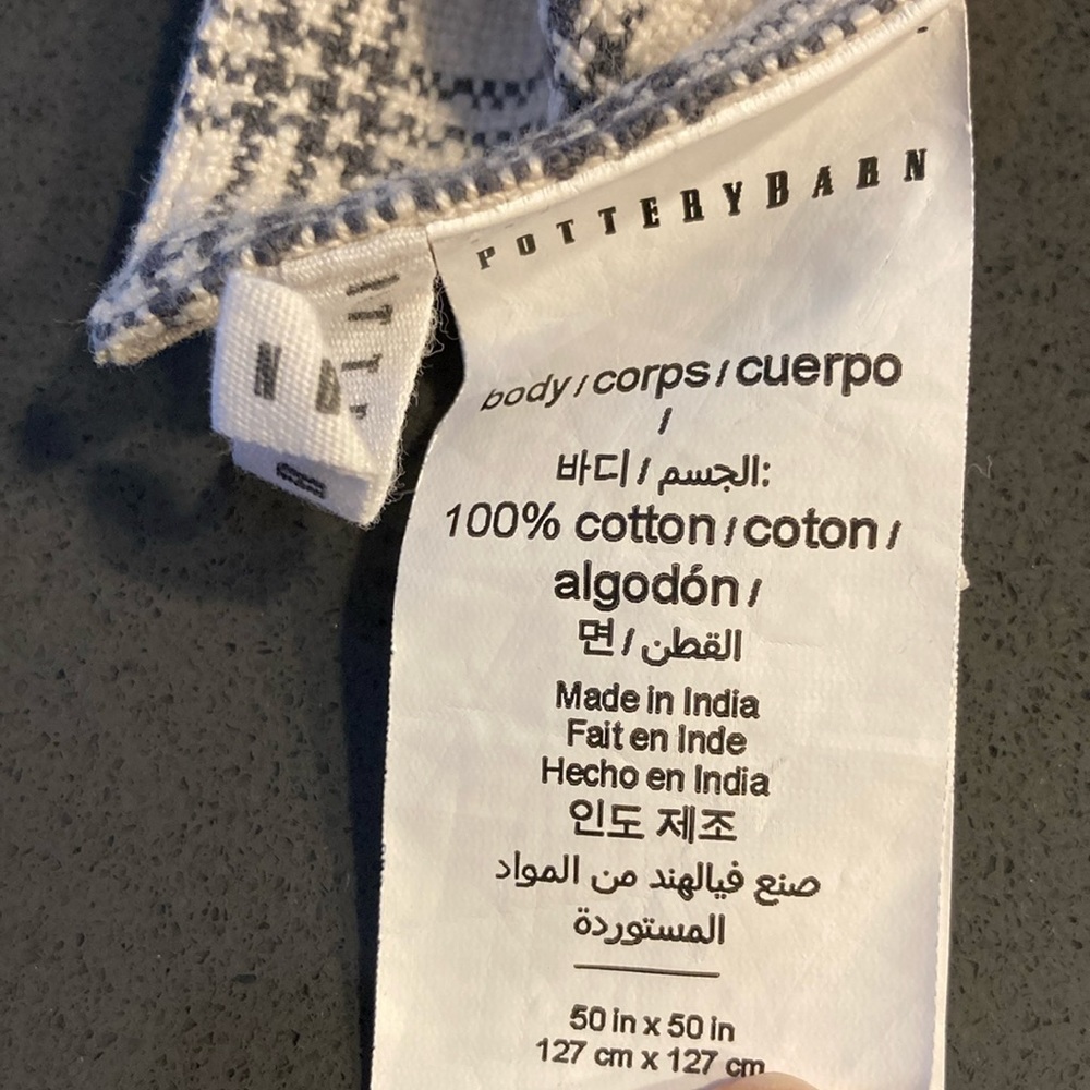 Gray table throw